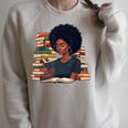 History Month Afro Women Girls Book Lover Librarian Raglan Sleeve Sweatshirt Heather Forest