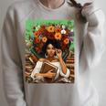History Month Black Afro Girl Women Book Lovers Floral Raglan Sleeve Sweatshirt Heather Forest History Month Black Afro Girl Women Book Lovers Floral Raglan Sleeve Sweatshirt Heather Forest