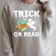 Trick Or Read Halloween Books Halloween Read Trick Or Read Raglan Sleeve Sweatshirt Heather Forest