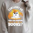 Trick Or Treating Ask For Books Halloween Book Lover Reading Raglan Sleeve Sweatshirt Heather Forest