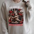 You Had Me At Trigger Warning Dark Romance Smut Books Raglan Sleeve Sweatshirt Heather Forest
