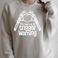 You Had Me At Trigger Warning Skeleton Book Reading Lover Comfort Colors Crop Top Raglan Sleeve Sweatshirt Heather Forest