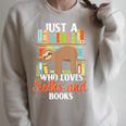 Tropical Zoo Animal Books Reading Sleeping Sloth Girl Raglan Sleeve Sweatshirt Heather Forest