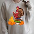 Turkey Reading Books Fall Thanksgiving Teacher Book Raglan Sleeve Sweatshirt Heather Forest Turkey Reading Books Fall Thanksgiving Teacher Book Raglan Sleeve Sweatshirt Heather Forest