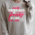 Never Underestimate The Power Of A Girl With A Book Read Raglan Sleeve Sweatshirt Heather Forest