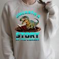 Unearth A Story At The Library Dinosaur Reading Raglan Sleeve Sweatshirt Heather Forest