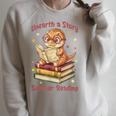 Unearth a Story Summer Reading T-Rex Book Lover Raglan Sleeve Sweatshirt Heather Forest Unearth a Story Summer Reading T-Rex Book Lover Raglan Sleeve Sweatshirt Heather Forest