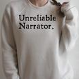 Unreliable Narrator Literary Book Author Bookworm Writer Raglan Sleeve Sweatshirt Heather Forest