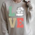 Valentines Day Book Lover Reading Raglan Sleeve Sweatshirt Heather Forest