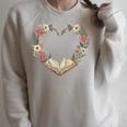 Vintage Book Lover Valentine Heart Raglan Sleeve Sweatshirt Heather Forest