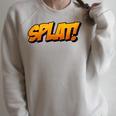 Vintage Comic Book Collector Reader Sound Effect Splat Raglan Sleeve Sweatshirt Heather Forest