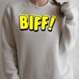 Vintage Comic Book Style Sound Effect Biff Raglan Sleeve Sweatshirt Heather Forest