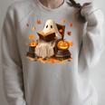 Vintage Ghost Reading Book Pumpkin Halloween Books Lover Raglan Sleeve Sweatshirt Heather Forest Vintage Ghost Reading Book Pumpkin Halloween Books Lover Raglan Sleeve Sweatshirt Heather Forest