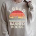 Vintage Retro I Read Banned Books Raglan Sleeve Sweatshirt Heather Forest