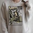Vintage Salem Book Club Cat Bookish Spooky Halloween Raglan Sleeve Sweatshirt Heather Forest