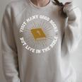 Visit Many Good Books But Live In The Bible Raglan Sleeve Sweatshirt Heather Forest