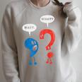 Wait What Comma Question Mark Reading Book Lover Teacher Raglan Sleeve Sweatshirt Heather Forest