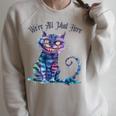 We'Re All Mad Here Cheshire Cat Alice Wonderland Book Boys Raglan Sleeve Sweatshirt Heather Forest We'Re All Mad Here Cheshire Cat Alice Wonderland Book Boys Raglan Sleeve Sweatshirt Heather Forest