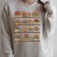 Whimsical Books And Blooms Raglan Sleeve Sweatshirt Heather Forest