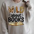Wild About Books Booklover & Bibliophile Raglan Sleeve Sweatshirt Heather Forest