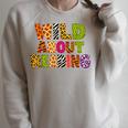 Wild About Reading Book Animal Teacher Children's Book Lover Raglan Sleeve Sweatshirt Heather Forest