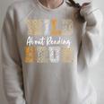 Wild About Reading Kid Love Wild Animal Books Back To School Raglan Sleeve Sweatshirt Heather Forest
