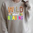 Wild About Reading Library Day Reading Books & Bookworm Raglan Sleeve Sweatshirt Heather Forest