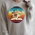 Wildflower Book Lovers For Summer Reading Booktrovert Women Raglan Sleeve Sweatshirt Heather Forest