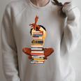 Woman And Books Stack Afro Girl Book Lover Raglan Sleeve Sweatshirt Heather Forest