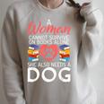 A Woman Cannot Survive On Books Alone She Also Needs a Dog Raglan Sleeve Sweatshirt Heather Forest