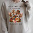 A Woman Cannot Survive On Books Alone She Also Needs Dog Raglan Sleeve Sweatshirt Heather Forest A Woman Cannot Survive On Books Alone She Also Needs Dog Raglan Sleeve Sweatshirt Heather Forest