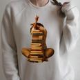 Woman Reading Book Stack Afro Girl Book Melanin Reader Raglan Sleeve Sweatshirt Heather Forest