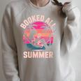 Womens Book Girl Summer Beach Vacation Book Lover Raglan Sleeve Sweatshirt Heather Forest