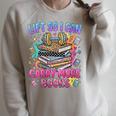 Women's Book Lover Fitness Mom Lifting Reading Humor Graphic Raglan Sleeve Sweatshirt Heather Forest