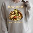 Women's Booked For The Night Dragon Book Reader Raglan Sleeve Sweatshirt Heather Forest
