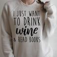 Women's Drink Wine And Read Books Bookish Book Lover Raglan Sleeve Sweatshirt Heather Forest