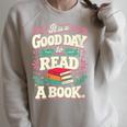 Women's It Is A Good Day To Read A Book Reading Lover Raglan Sleeve Sweatshirt Heather Forest