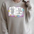 Women's Good Place Right Now In My Book Of Course Not Mentally Raglan Sleeve Sweatshirt Heather Forest