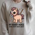 Women's My Hobby Horse Joins Every Book Quest Reading Lover Raglan Sleeve Sweatshirt Heather Forest Women's My Hobby Horse Joins Every Book Quest Reading Lover Raglan Sleeve Sweatshirt Heather Forest