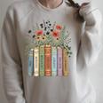 Women's Juneteenth 1865 Freedom Books Botanical Wildflower Graphic Raglan Sleeve Sweatshirt Heather Forest
