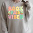 Women's Library Book Fair Vibe Groovy Retro School Reading Nostalgic Raglan Sleeve Sweatshirt Heather Forest