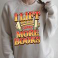 Women's Lift So I Can Carry More Books Reading Lovers Workout Raglan Sleeve Sweatshirt Heather Forest Women's Lift So I Can Carry More Books Reading Lovers Workout Raglan Sleeve Sweatshirt Heather Forest