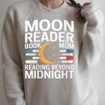 Women's Moon Reader Book Mom Reading Beyond Midnight Raglan Sleeve Sweatshirt Heather Forest