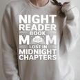 Women's Night Reader Book Mom Lost In Midnight Chapters Raglan Sleeve Sweatshirt Heather Forest