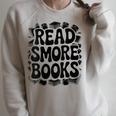 Women's Read Smore Books Camping Reading Raglan Sleeve Sweatshirt Heather Forest