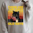 Women's These Are The Good Old Days Cat Reading A Book Raglan Sleeve Sweatshirt Heather Forest Women's These Are The Good Old Days Cat Reading A Book Raglan Sleeve Sweatshirt Heather Forest