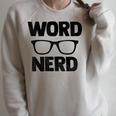 Word Nerd Book Reading Book Worm Raglan Sleeve Sweatshirt Heather Forest