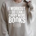 I Workout So I Can Carry More Books Gym Lover Premium Tri-Blend Raglan Sleeve Sweatshirt Heather Forest