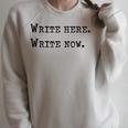Write Here Write Now Author Book Journalist Novelist For Men Women Raglan Sleeve Sweatshirt Heather Forest Write Here Write Now Author Book Journalist Novelist For Men Women Raglan Sleeve Sweatshirt Heather Forest