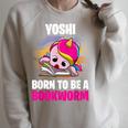 Yoshi Born To Be A Bookworm Personalized Raglan Sleeve Sweatshirt Heather Forest Yoshi Born To Be A Bookworm Personalized Raglan Sleeve Sweatshirt Heather Forest